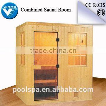 Outdoor dry saunas room with sauna heater stove /sauna cabin wood