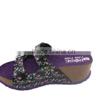 2015 Summer Leather Buckle Cork Outsole Ladies Fancy Sandal photo-3