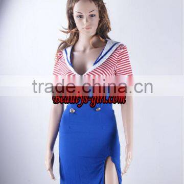 Sexy Hot Nurse Costume,Green Blue Silk Skin Dress With Waistband, Lingerie OEM