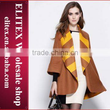2015 HOT Fashion Yellow Sexy Woman Cashmere Overcoat Winter Dress photo-2