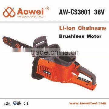 36v 5Ah 650w Brushless Li-Ion Chainsaw Industrial Log Splitters Machine Portable Cordless Wood Cutting Saw CS3601 with CE GS