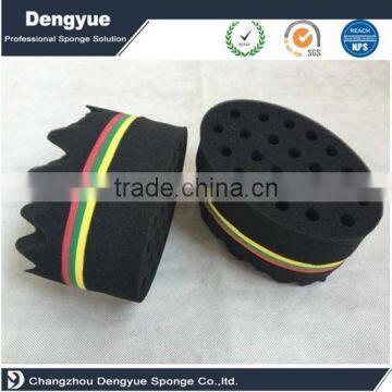 Big Small Holes Wave Shape Black Blue Red Color Custom Size Double Sided Hair Twist Sponge photo-6