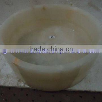 NICE & SHINE PURE WHITE ONYX ROUND BOWL SHAPED SINKS AND BASINS photo-3