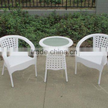 Hexagonal 2 Seater Table Set Used Cafe Poly Rattan Furniture Restaurant