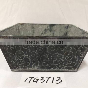 China Green Garden Deco Big Size Square Black Succulent Pot