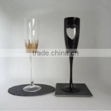 10X10CM Hand Cut Polished Small Black Polished Granite Coaster photo-4