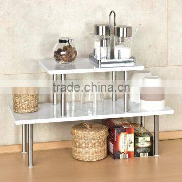 Kitchen or Bathroom Use 2 Tiers Rectangle Stainless Steel Kitchen Shelf photo-3