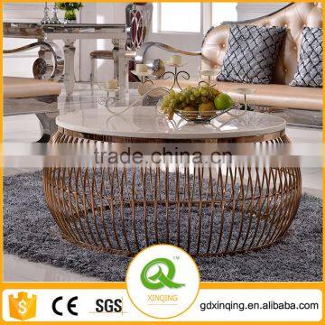 C389-1Living Room Furniture Luxury Gold Oval Coffee Table