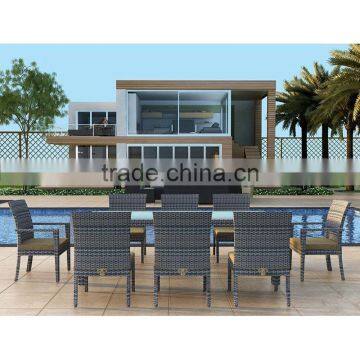 2017 Trade Assurance Display Cabinets Luxury Pvc Rattan Modular Metal Garden Glass Dining Table Set photo-4