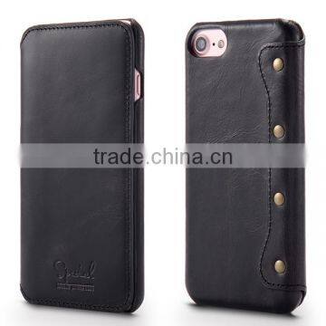 2017 4.7 Inch Universal Simple Cowhide Flip Leather Phone Case For IPhone 7/6s/6 photo-3