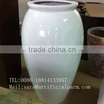 SJ050904 Fiberglass Glossy Indoor White Pot/large Fiberglass Planter photo-4