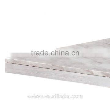 Foshan Cohen Thick Marble Top Tea Center Table With High Gloss Stainless Steel Frame photo-4