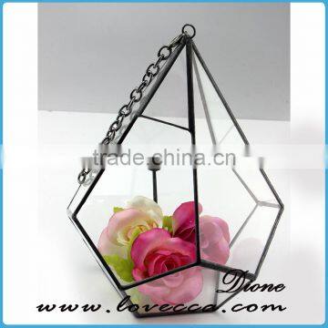 Decorate wedding geometric teardrop indoor plant terrarium glass cube