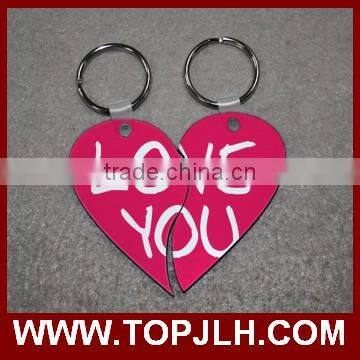 Hot Selling Sublimation Couple Lovers' MDF Half Heart Keychain photo-2