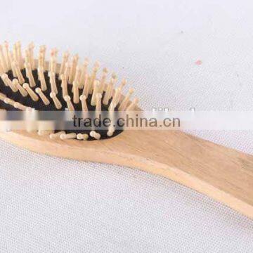 Elastic massage wooden comb with hanging hole/hair brush