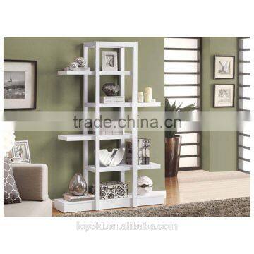 new design MDF wood 5 tier bookshelf high quality living room wood Display Etagere