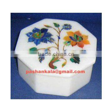 Marble Jewellery Boxes, Gemstone Inlay Marble Box, Jewellery Box, Marble decorative Item