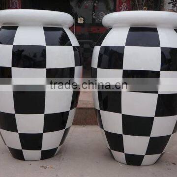 Large fiberglass modern garden pot