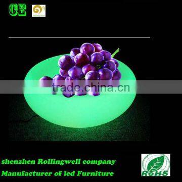 led fruit plate set led pub lighting colorful plate for event plastic plates with cup holder