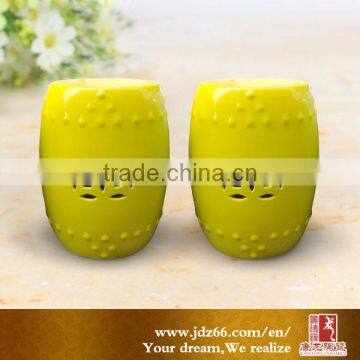 Yellow Ceramic Garden Stool photo-4