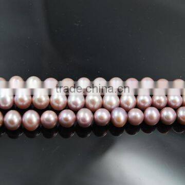 Wholesale 9-10mm Purple Round Freshwater Loose Pearl Strand