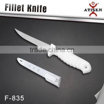 Hot Sale 6" Fillet Knife Stainless Steel Fishing Knives, Sheath with sharpener