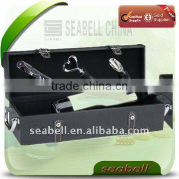 3 pcs 1 bottle leather box wine set