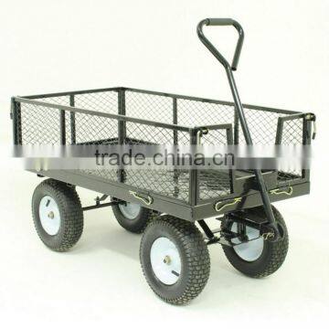 Trailer Type Pneumatic Wheel Metal Garden Cart photo-2