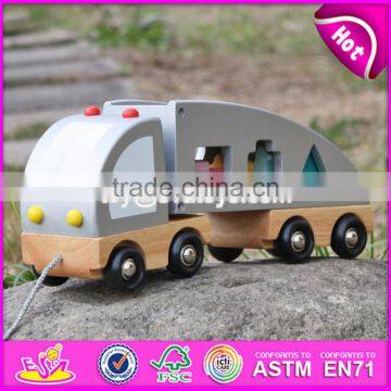 2017 New Design Educational Toy Blocks Car Kids Wooden Pull Along Toys W05C081 photo-6