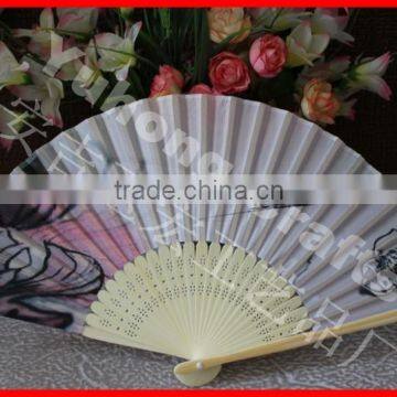 Customized Fabric Folding Fan Made of Nature Bamboo photo-2