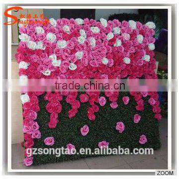 Best selling quality customized rose and peony artificial flower wall for decoration