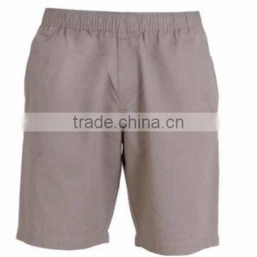 Polycotton Twill khaki sports short elastic waist casual mens shorts