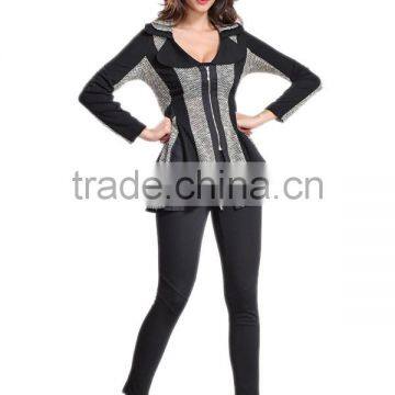 2014 New Arrival Ladies'Long Sleeve Blazer / Jacket With Flare Hem photo-3