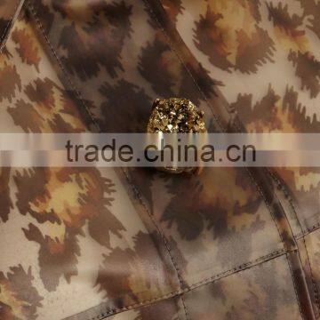 Wholesale Ladies Apparel Tonal Brown Transparent Rubberised Raincoat(DQE0362C) photo-4