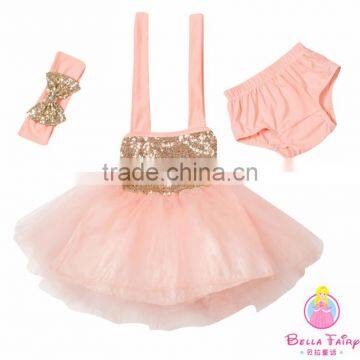 European style children clothing casual baby sequin knitting little Princess girls dress