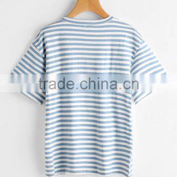 2017 New Arrival High Quality Custom Cheap Hot Sale Fashion Kids Cotton Short Sleeve Wholesale Striped T-shirt photo-2