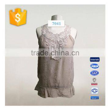 Fashion Crochet Camisole Ladies Sleeveless Embroidered Top Tencel Fabrics photo-2