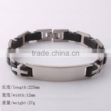 316L steel cross charms bracelets black platic charms link bracelets diy custom steel charms bangle jewelry for Christians
