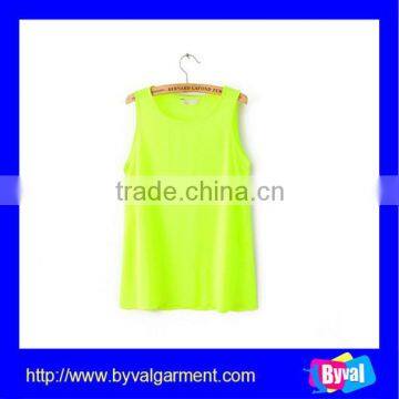 bright color wholesale 100% cotton ladies vest high quality blank plian tank top for women