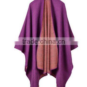 2017 best selling purple double sided ladies two sides shawl