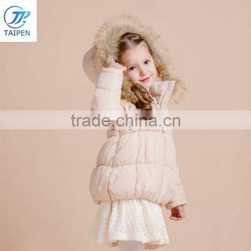 2017 Latest Design Girls Winter Jacket With Fur Hood Kids Clothes Padding With Cotton photo-2