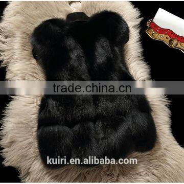 High Quality Hot Sales Type Fur 100% Real Fox Fur Short Vest Jacket Gilet Waistcoat Coat Fashion Warm Ladies photo-3