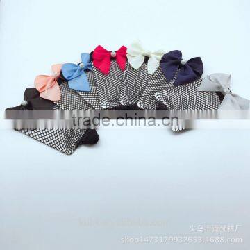 WS-20 2017 Bow Tie Harajuku Goth Punk Cool Female Hollow Fishnet Socks Dress Sexy Bowknot Fishnet Socks Women