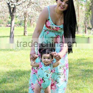 Adorable Summer Long Dress Mommy And Me Maxi Dress Girl Romper Baby Dress Pictures photo-4