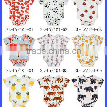 Summer Kids Modeling Clothes Short Sleeve Orange Elastic Cotton Spandex Bodysuit Romper Jumpsuit photo-4