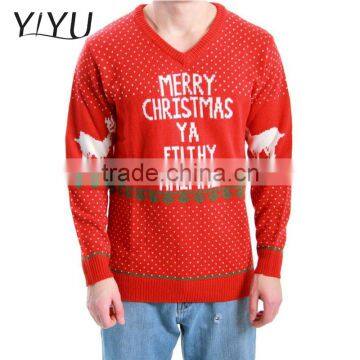 2016 Latest Designs Men's Red Jacquard Christmas Jumper,Ugly Christmas Sweater photo-4