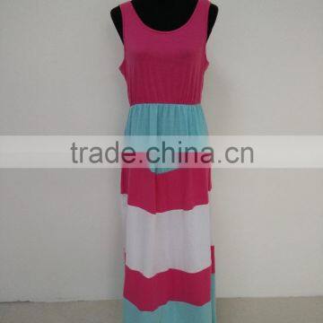 2017 Summer Family Matching Outfits Fashion Striped Mother Daughter Dresses Mommy And Me Ankle-Length Family Casual Clothing photo-2