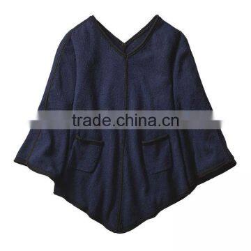 Custom Knit Sweater Women Pullover Poncho With Two Warm-Keeping Pockets photo-5