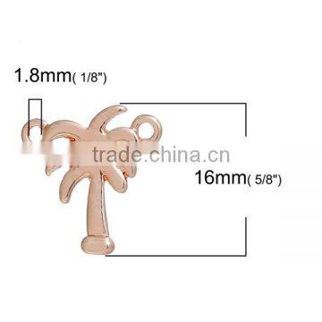 Zinc Based Alloy Connectors Palm Tree Rose Gold photo-2