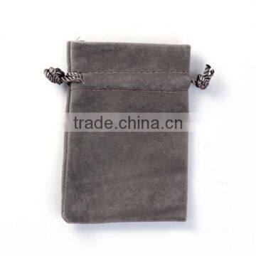 Velvet Jewelry Bags Drawstring Rectangle Gray 12cm X7.6cm photo-3